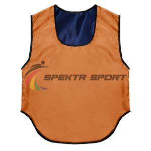 Купить Манишка футбольная двусторонняя Spektr Sport оранжево-синяя, р. 36-40 в Сысерть 